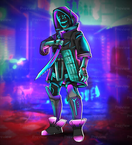 Neon characters art